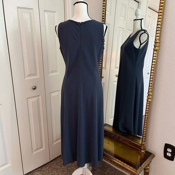 Armani Collezioni Made in Italy Blue Virgin Wool Sleeveless Maxi Dress Size 10 - Picture 3 of 7